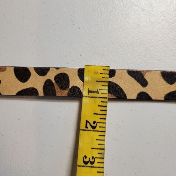 Chico's Belt Leopard Pony Hair Dyed Calf Hair Hook and Circle Toggle Closure NEW - Picture 10 of 12